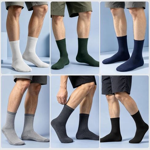 Sophproton 120 Pairs Bulk Crew Socks for Men & Women, 6-Color Variety Pack, Size 10-13, Soft Breathable Athletic Socks for Community Outreach, Charity & Care Packages in Saudi Arabia