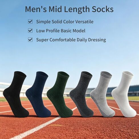 Sophproton 120 Pairs Bulk Crew Socks for Men & Women, 6-Color Variety Pack, Size 10-13, Soft Breathable Athletic Socks for Community Outreach, Charity & Care Packages in Saudi Arabia