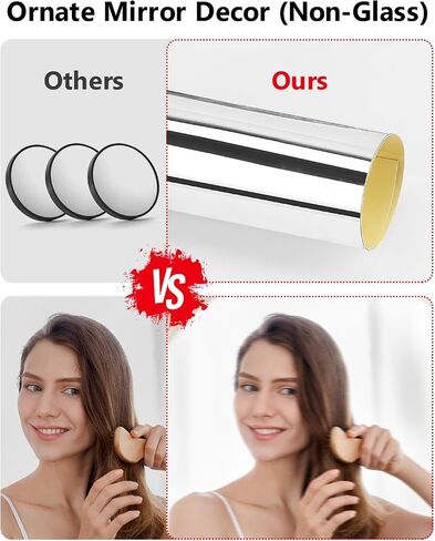 12 Pack Flexible Mirror Sheets 12x12 Inch Self Adhesive Non-Glass Mirror Tiles, Cuttable Shatterproof Acrylic Stickers, Safe Reflective Film for DIY Home Wall Decor Kitchen Bedroom in Saudi Arabia
