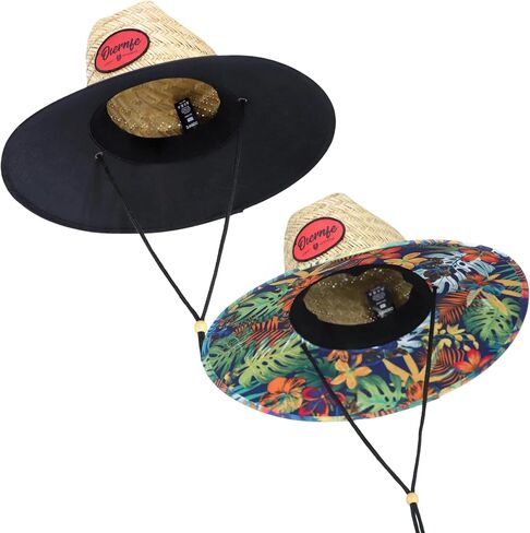 2 Pack Unisex Lifeguard Hat with Wide Brim-Lightweight & Breathable Beach Hat for Sun Protection,Straw Sun Hat for Gardening in Saudi Arabia