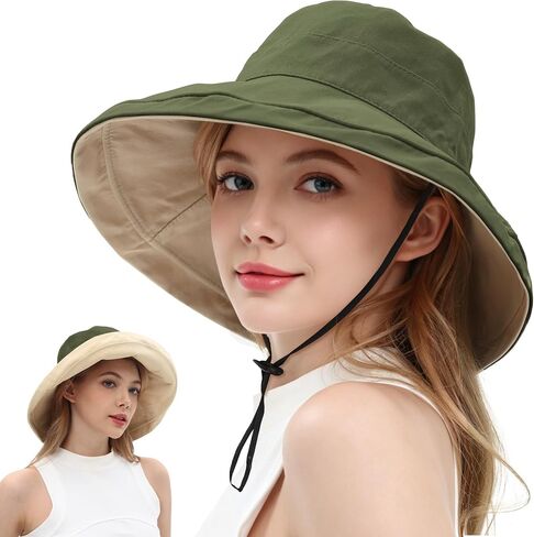 100% Cotton Sun Hats for Women,Summer Wide Brim UPF50+ UV Protection Womens Packable Hat for Beach Travel Gardening in Saudi Arabia