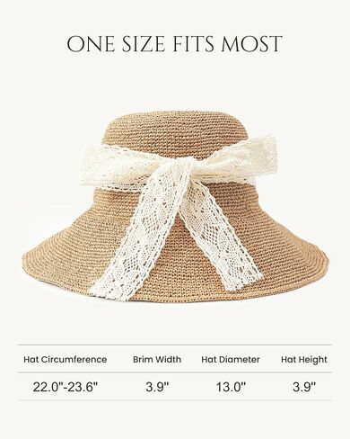 Sun Hats for Women, Packable Beach Hats for Women UV Protection, Summer Hat with Adjustable Chin Strap, Womens Wide Brim Straw Bucket Hats Khaki in Kuwait