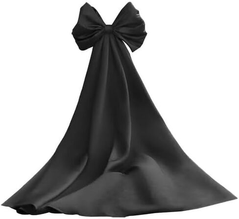 dideyttawl Women Satin Bow Cape for Prom Dress Detachable Sleeves Train for Wedding Dress Homecoming Dress Long Bridal Cape in Kuwait