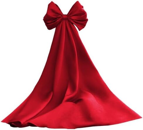 dideyttawl Women Satin Bow Cape for Prom Dress Detachable Sleeves Train for Wedding Dress Homecoming Dress Long Bridal Cape in Kuwait
