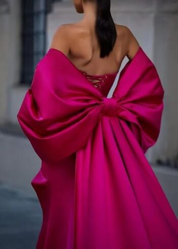 dideyttawl Women Satin Bow Cape for Prom Dress Detachable Sleeves Train for Wedding Dress Homecoming Dress Long Bridal Cape in Kuwait