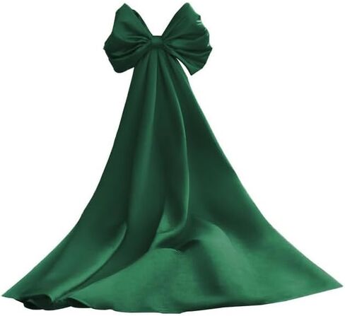 dideyttawl Women Satin Bow Cape for Prom Dress Detachable Sleeves Train for Wedding Dress Homecoming Dress Long Bridal Cape in Kuwait