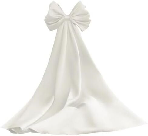 dideyttawl Women Satin Bow Cape for Prom Dress Detachable Sleeves Train for Wedding Dress Homecoming Dress Long Bridal Cape in Kuwait