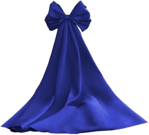 dideyttawl Women Satin Bow Cape for Prom Dress Detachable Sleeves Train for Wedding Dress Homecoming Dress Long Bridal Cape in Kuwait