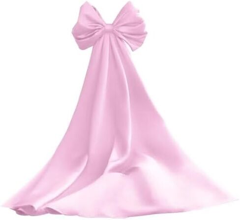 dideyttawl Women Satin Bow Cape for Prom Dress Detachable Sleeves Train for Wedding Dress Homecoming Dress Long Bridal Cape in Kuwait
