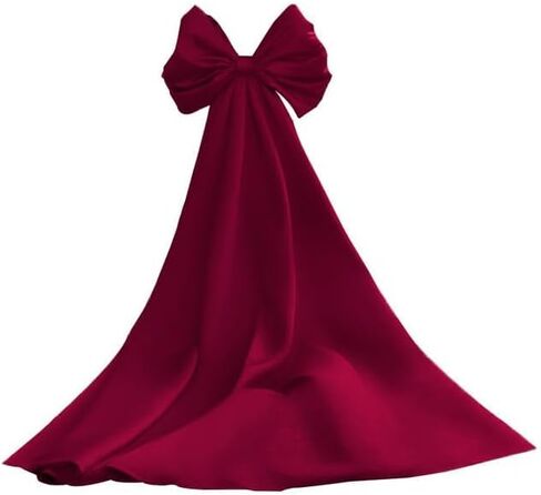 dideyttawl Women Satin Bow Cape for Prom Dress Detachable Sleeves Train for Wedding Dress Homecoming Dress Long Bridal Cape in Kuwait