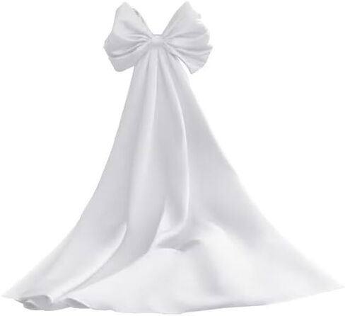 dideyttawl Women Satin Bow Cape for Prom Dress Detachable Sleeves Train for Wedding Dress Homecoming Dress Long Bridal Cape in Kuwait