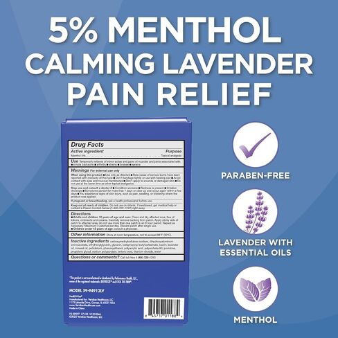 HealthWise Overnight 5% Menthol + Lavender | Pain Relief Patch 12-Count | Paraben-Free | Soothes Minor Aches & Pains | 5.125" x 2.6" Size to Apply Where Needed in Saudi Arabia