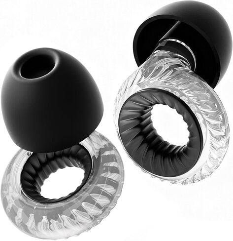 Yawsoy Concert Ear Plugs 2.0, 2 Pairs High Fidelity Noise Cancelling Ear Plugs, Hearing Protection for Concerts, Musicians, Live Events, Sports & DJs, 20dB Noise Reduction Earplugs (Black) in Kuwait
