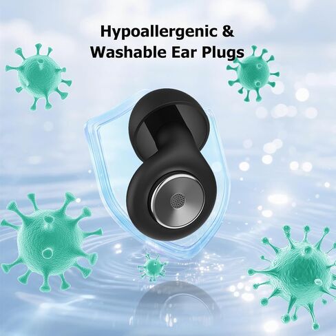 Ear Plugs for Sleeping, 50dB Noise Cancelling Ear Plugs for Noise Reduction, Reusable Silicone Sleeping Earplugs for Snoring, Concert, Shooting & Plane Travel with 8 Eartips Case in Kuwait
