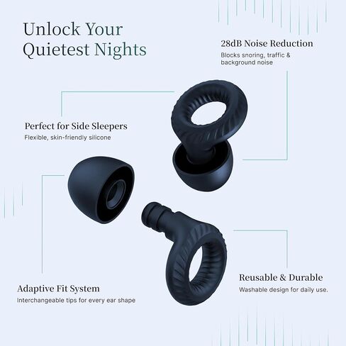 Nox Sleep Earplugs for Sleeping – Soft Silicone Ear Plugs for Side Sleepers – Comfortable Noise Reducing Earplugs for Snoring, Travel & Deep Sleep – 28dB Reusable Ear Plugs in Saudi Arabia