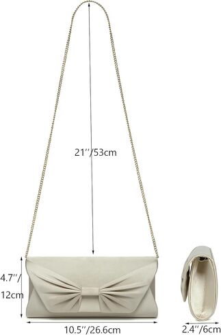 YUWITA Satin Clutch Purse for Women Evening Bag with Bow Elegant Dressy Party Holiday Purse in Saudi Arabia