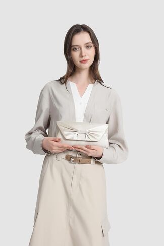 YUWITA Satin Clutch Purse for Women Evening Bag with Bow Elegant Dressy Party Holiday Purse in Saudi Arabia