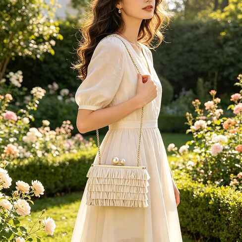 Straw Tassel Clutch Purse Vintage Straw Evening Bag Unique Boho Style Crossbody Handbag for Party Wedding Prom in Saudi Arabia