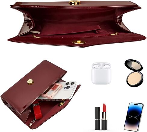 Leather Envelope Evening Bag for Women Patent PU Clutch Purse for Formal Wedding Party Cocktail Prom in Saudi Arabia