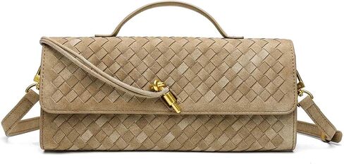Trendy Woven Evening Clutch Purses Suede bag Women Underarm Shoulder Handbag Vintage Satchels Crossbody Purse in Saudi Arabia