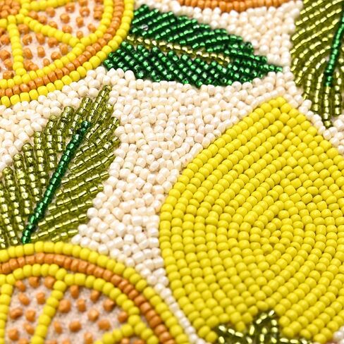 America & Beyond Make Lemonade Clutch – 11" X 6.5" X 2.5"- Lemon Yellow Hand-Beaded Evening Bag in Saudi Arabia
