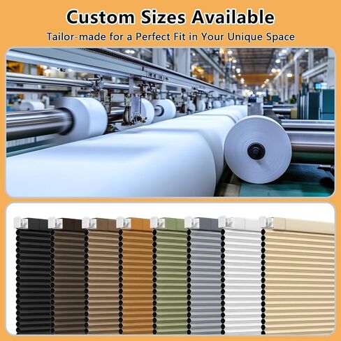 Shade&Beyond No Drill No Tools 22" W X 36" H Cellular Shades for Indoor Windows, Thermal Insulating & Noise Reducing Honeycomb Blinds, Cordless Free Stop Blinds Blackout, White(Custom Size) in Saudi Arabia