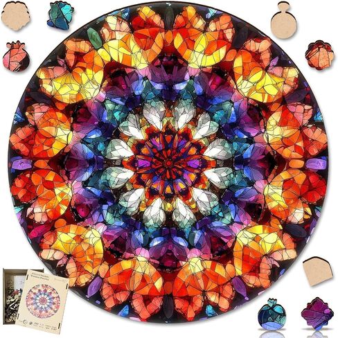 Wooden Jigsaw Puzzles - Flower Wooden Puzzles for Adults, 500 Pcs King Size 18.5'' x 16'', Luxurious Shaped Wood Puzzle, Beautiful Package, Best Gift for Adults and Kids, Family Game in Kuwait