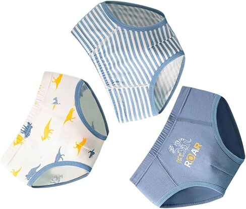 3-Pack Little Boys'Cotton Briefs Print Dinosaur Pattern Soft Stretch Briefs Underwear for 1-14 Years in Kuwait