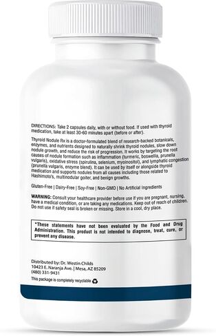 Dr. Westin Childs Thyroid Nodule Support Supplement for Gland Size, Health & Control in Women & Men: Boswellia, Turmeric, Myo-Inositol, Selenium, Prunella Vulgaris 120 ct in Saudi Arabia