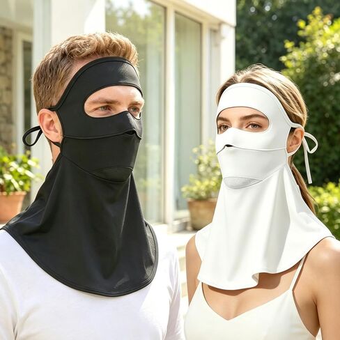 2 Pcs Sun Protection Face Mask, UPF 50+ Uv Protection Cover for Women, Neck Gaiter Scarf Breathable Cooling Uv Face Shield from Sun in Saudi Arabia