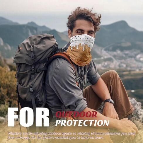 Cuffbow 9 Pcs Ice Cream Neck Gaiter Cooling Neck Gaiter Face Mask Summer UV Protection Cover Windproof Bandana for Men Women in Kuwait