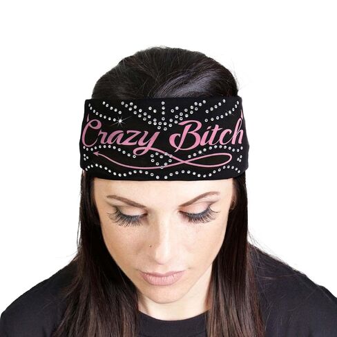 Hot Leathers | Bling Designed Wide Headbands-Headwraps for Women Biker Bandana with Rose Skull - RWC2038-Multi-Color-OSFM in Kuwait