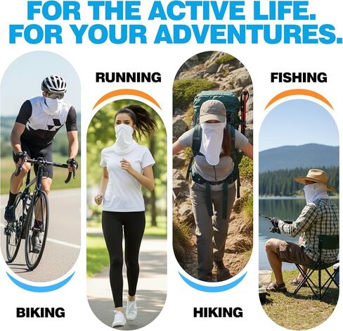 Full Face Cover UPF50+ Sun Protection,Ice Silk Cooling Face Mask UV Neck Gaiter Gradient Color Scarf Breathable Bandana in Saudi Arabia