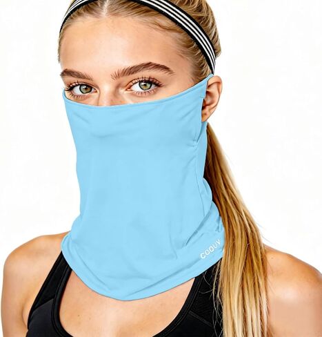 Full Face Cover UPF50+ Sun Protection,Ice Silk Cooling Face Mask UV Neck Gaiter Gradient Color Scarf Breathable Bandana in Kuwait