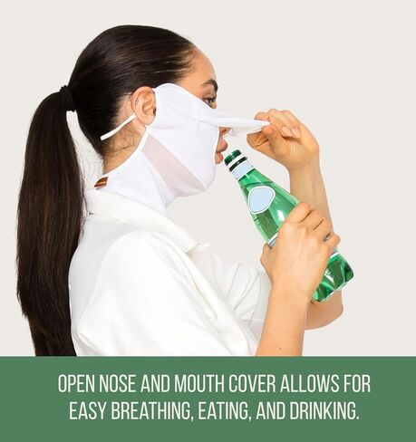 Cooling Face Mask Bundle 2 Pack UVA UVB 99.9% Block Made in KOREA UV Protection Sports Golf Driving Gardening in Saudi Arabia