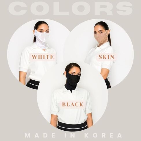 Cooling Face Mask Bundle 2 Pack UVA UVB 99.9% Block Made in KOREA UV Protection Sports Golf Driving Gardening in Saudi Arabia