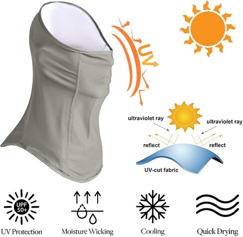 Super Breathable Neck Gaiter UPF 50+ Face Mask Sun Protection Face Shield Headscarf in Kuwait