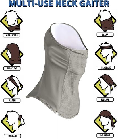 Super Breathable Neck Gaiter UPF 50+ Face Mask Sun Protection Face Shield Headscarf in Kuwait