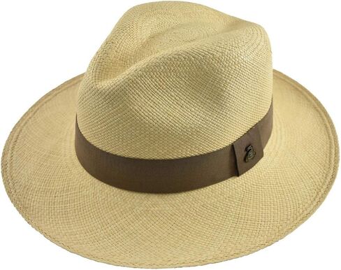 Original Panama Hat - Natural Classic Fedora - Brown Band - Toquilla Straw - Handmade in Ecuador by Ecua-Andino in Saudi Arabia