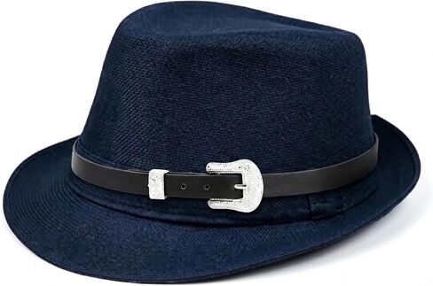Classic Fedora Hat for Men Women Short Brim Panama Summer Beach Hat Accessories with Belt Buckle in Saudi Arabia