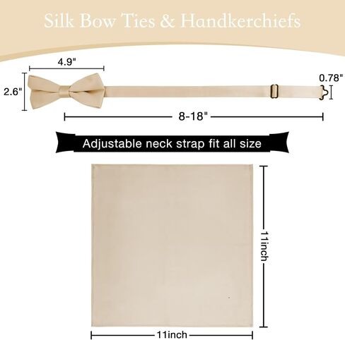 MANSPHIL Champagne 100% Silk Pocket Squares Sets, Mens Handkerchief and Pocket Squares for Wedding Prom Event in Saudi Arabia
