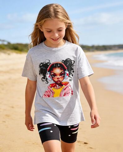 Little Girls Summer Clothes Set Trendy Short Sleeve Top +Shorts Outfits for Teens Size 6-12 Years in Kuwait