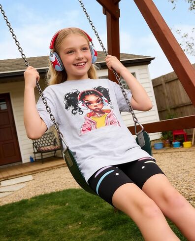 Little Girls Summer Clothes Set Trendy Short Sleeve Top +Shorts Outfits for Teens Size 6-12 Years in Kuwait