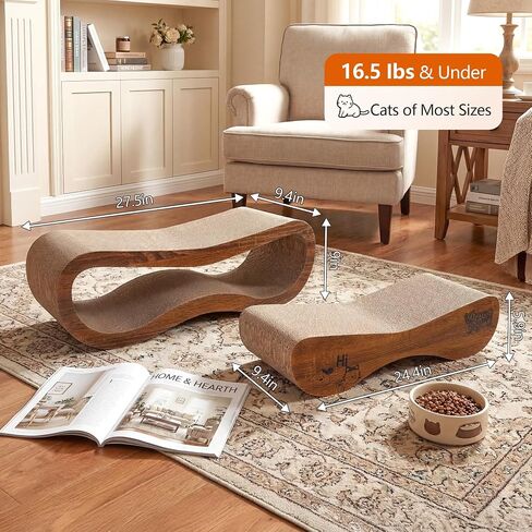 Cat Scratcher Scratching Post with 2 Cat Ball Toy Track Scratchers for Indoor Cats Scratching Board Cardboard L Shaped Scratch Pad for Cats as Beds & Furniture in Saudi Arabia