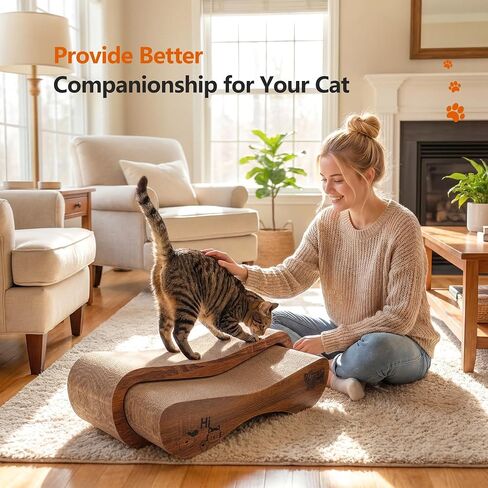 Cat Scratcher Scratching Post with 2 Cat Ball Toy Track Scratchers for Indoor Cats Scratching Board Cardboard L Shaped Scratch Pad for Cats as Beds & Furniture in Saudi Arabia