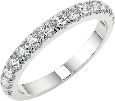Natural 14k White Gold Diamond Ring for Women Wedding Anniversary Stackable Thin Band 1/4 cttw (Color H-I, Clarity I1-I2). Natural Real Mined Diamonds. in Saudi Arabia
