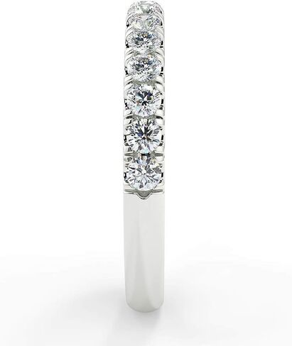 Natural 14k White Gold Diamond Ring for Women Wedding Anniversary Stackable Thin Band 1/4 cttw (Color H-I, Clarity I1-I2). Natural Real Mined Diamonds. in Saudi Arabia