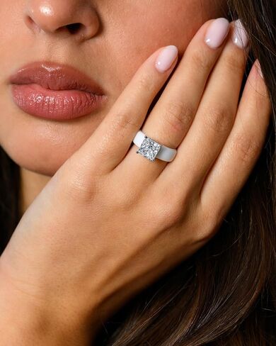 Rinfit Silicone Rings for Her - Rubber Wedding Bands with Cubic Zirconia Stones - Princess Glowstone White/Silver & Gemstone Black/Silver, Size 9 in Kuwait