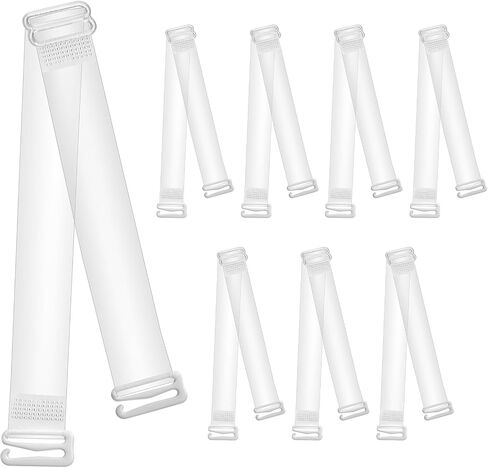 8 Pairs Clear Bra Straps, Invisible Adjustable Bra Strap Non-Slip Transparent Comfortable Shoulder Strap for Women Strapless Bras Ballet Dance to Make Racerback in Kuwait