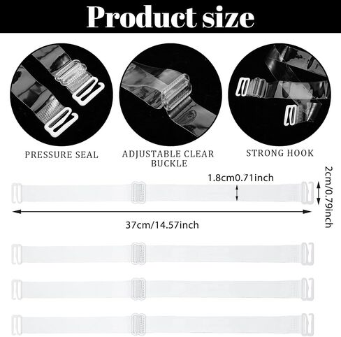 8 Pairs Clear Bra Straps, Invisible Adjustable Bra Strap Non-Slip Transparent Comfortable Shoulder Strap for Women Strapless Bras Ballet Dance to Make Racerback in Kuwait